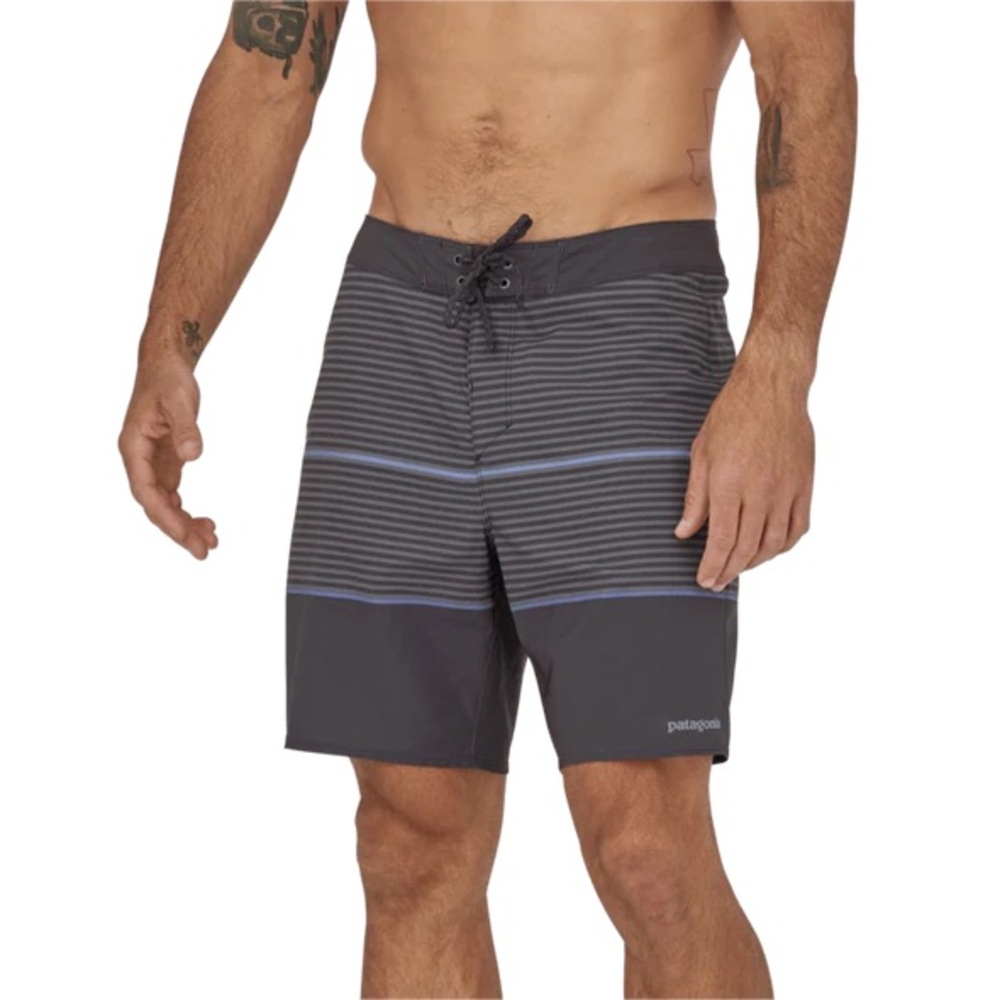 Patagonia Gray Board Shorts with Scalloped Hem